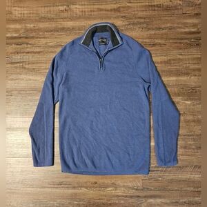 Mack Weldon Tech Merino Wool Half-Zip Sweater Mens Size XL Shooting Star Blue